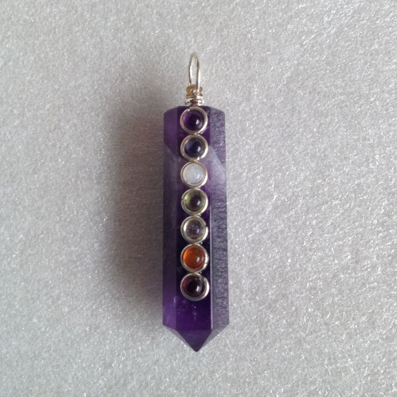Faceted Amethyst Chakra Pendant Faceted Amethyst Chakra Pendant